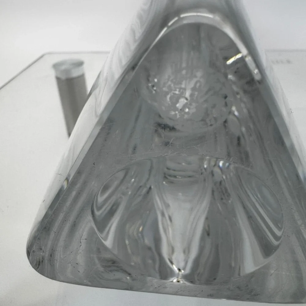 Vintage Crystal Art Glass Abstract Sculpture Vase High Quality Heavy Piece